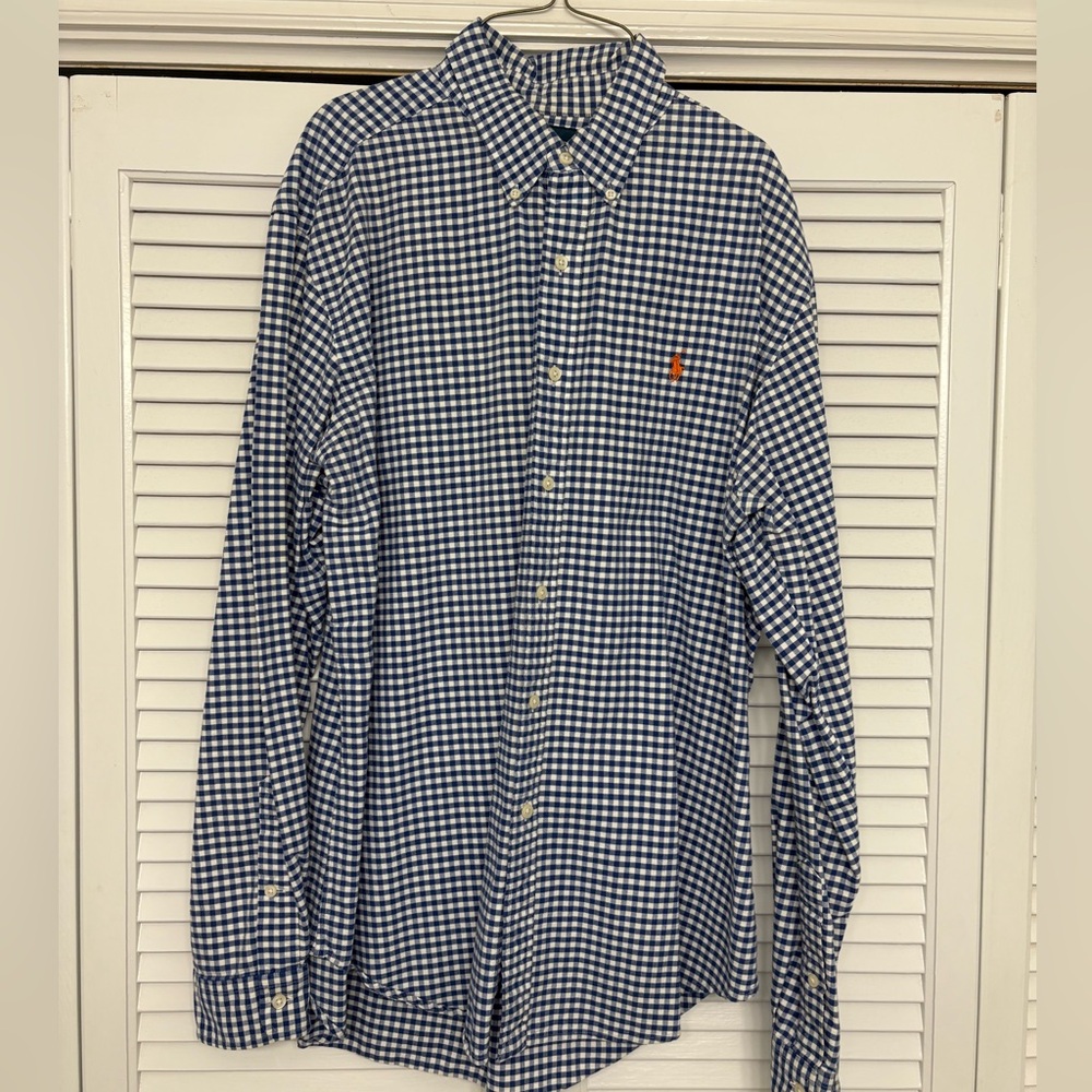 Ralph Lauren Blue Checkered Men's Shirt